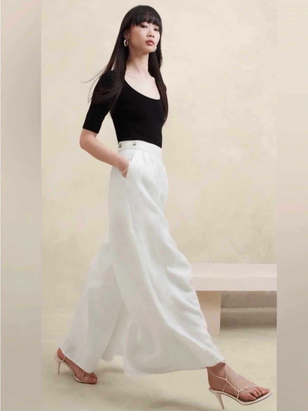Banana Republic Lina Linen Ultra Wide-Leg Trousers
